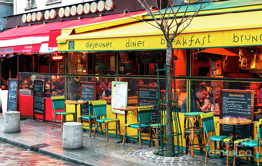 Paris Cafe La Bucherie Colors Photograph by John Rizzuto