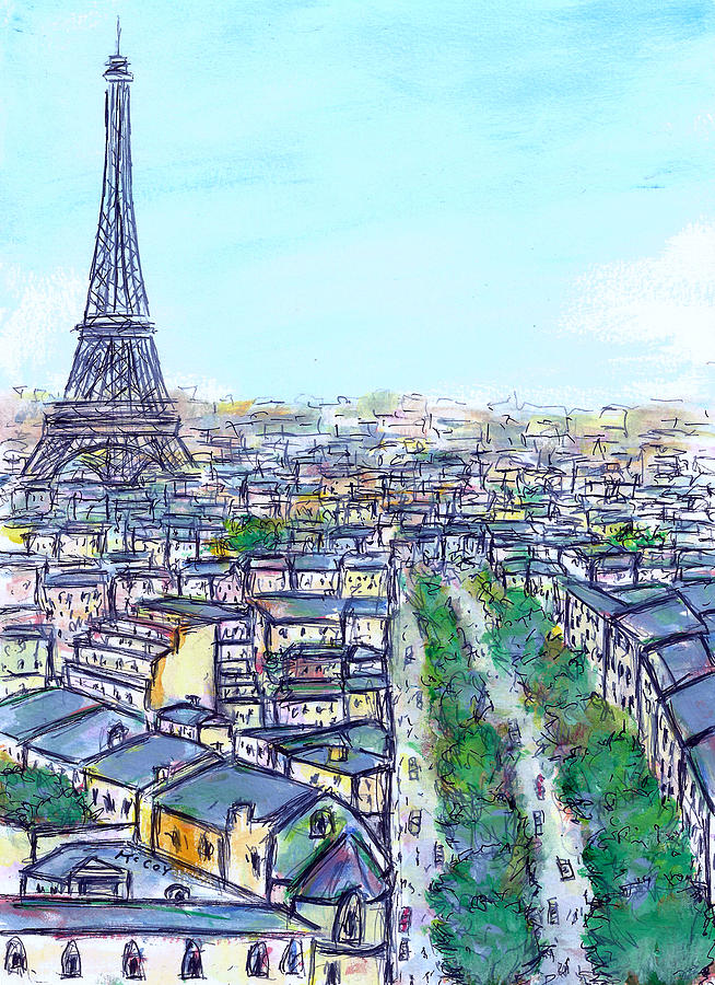 Paris City Painting by K McCoy