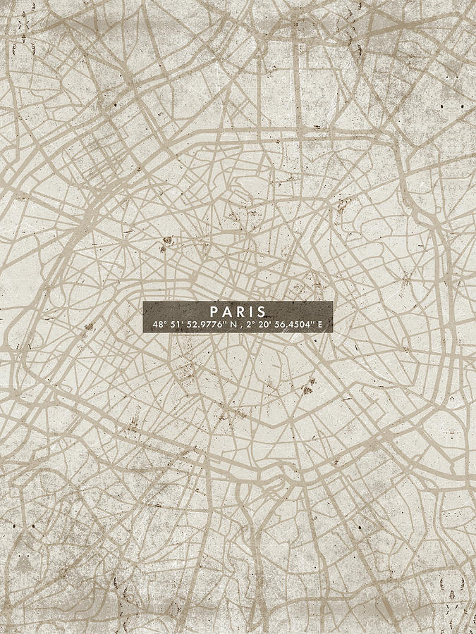 Paris City Map Digital Art By Chara