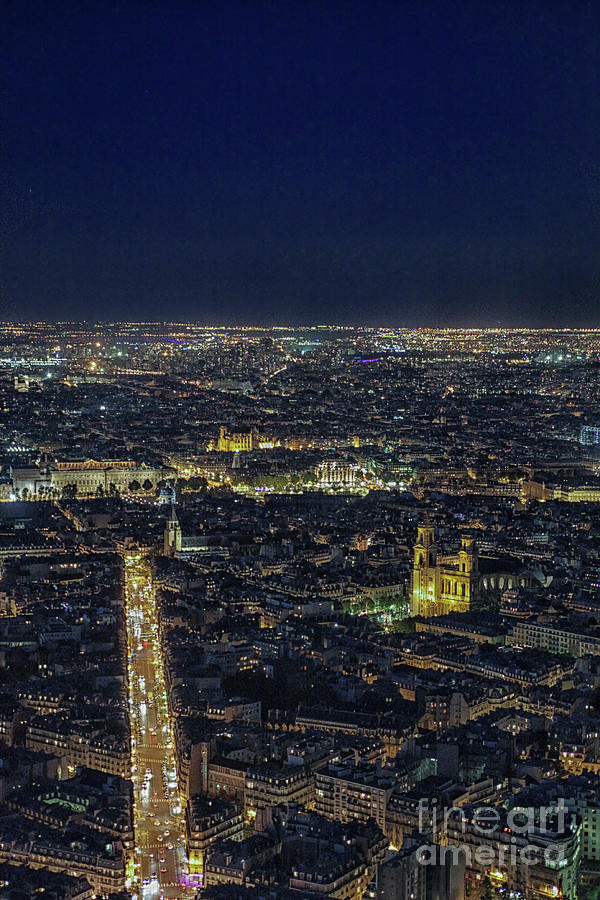 Paris Cityscape By Night Photograph