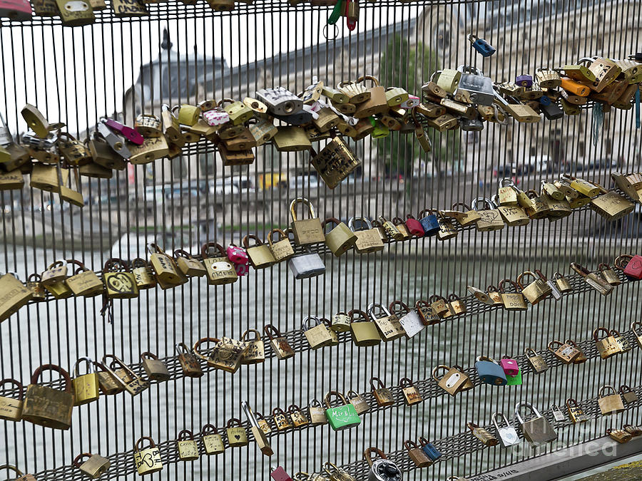  Famous Love Lovers Lock Bridge over Seine Paris million padlocks Photograph by Tatiana Bogracheva