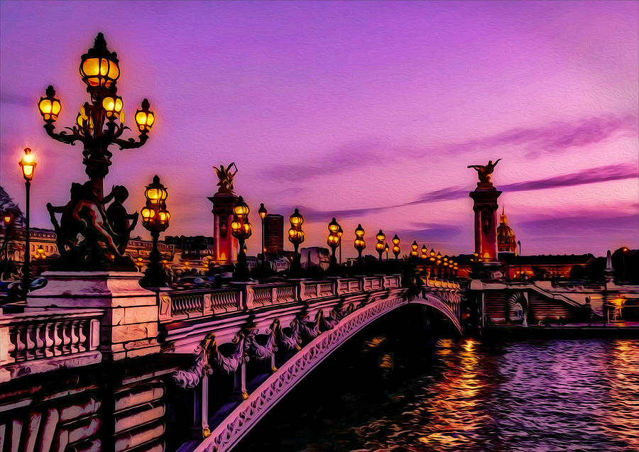 Paris Dusk Over the Pont Alexandre III Bridge Digital Art by Mark ...