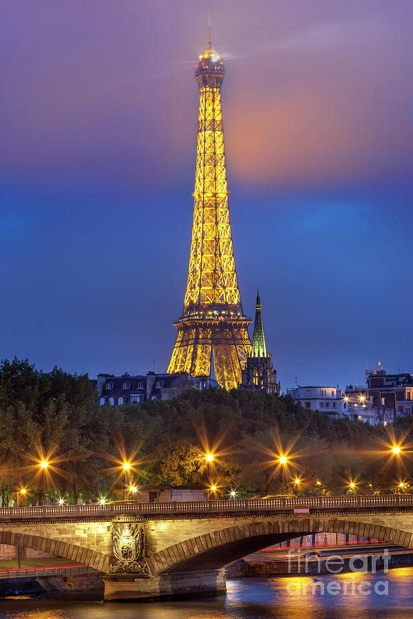Paris - Eiffel Lights Photograph by Brian Jannsen