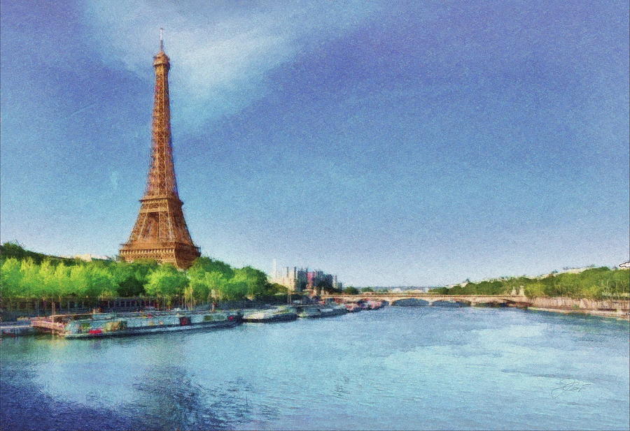Paris, Eiffel Tower Digital Art by Jerzy Czyz
