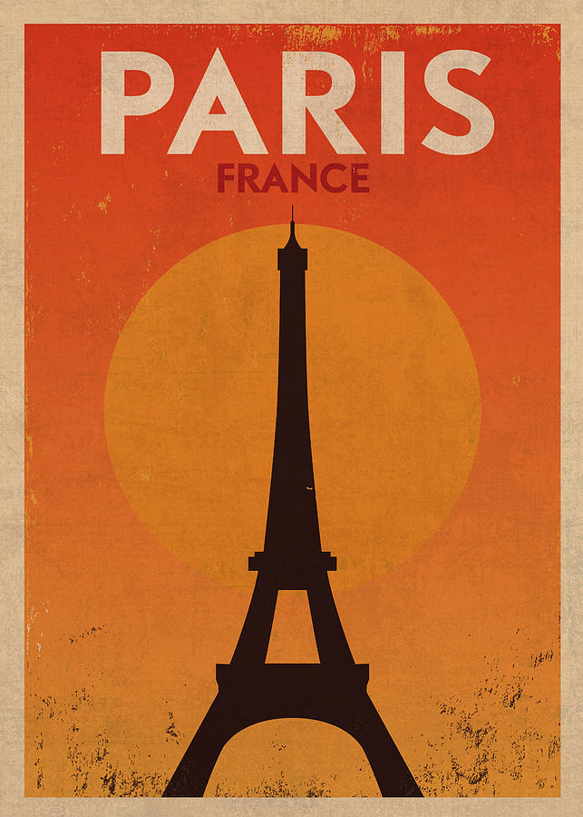 Paris France Retro Vintage Travel Poster Mixed Media By Design Turnpike Fine Art America