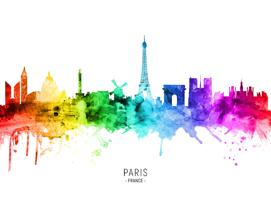 Paris France Skyline #26 Digital Art by Michael Tompsett