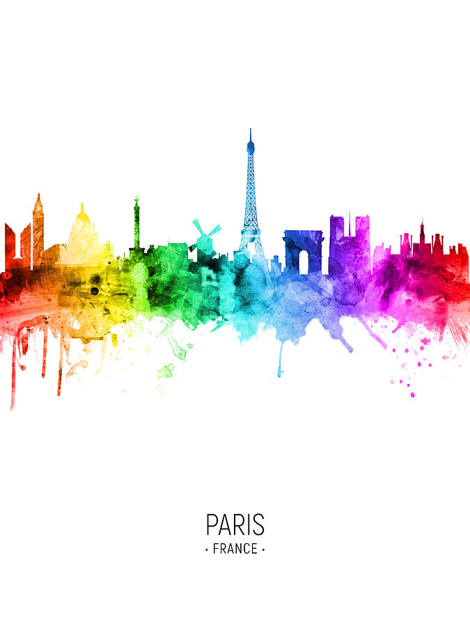 Paris France Skyline #64 Digital Art by Michael Tompsett