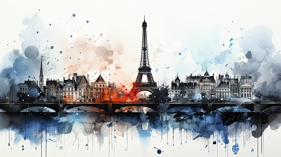 Paris France Splash Digital Art