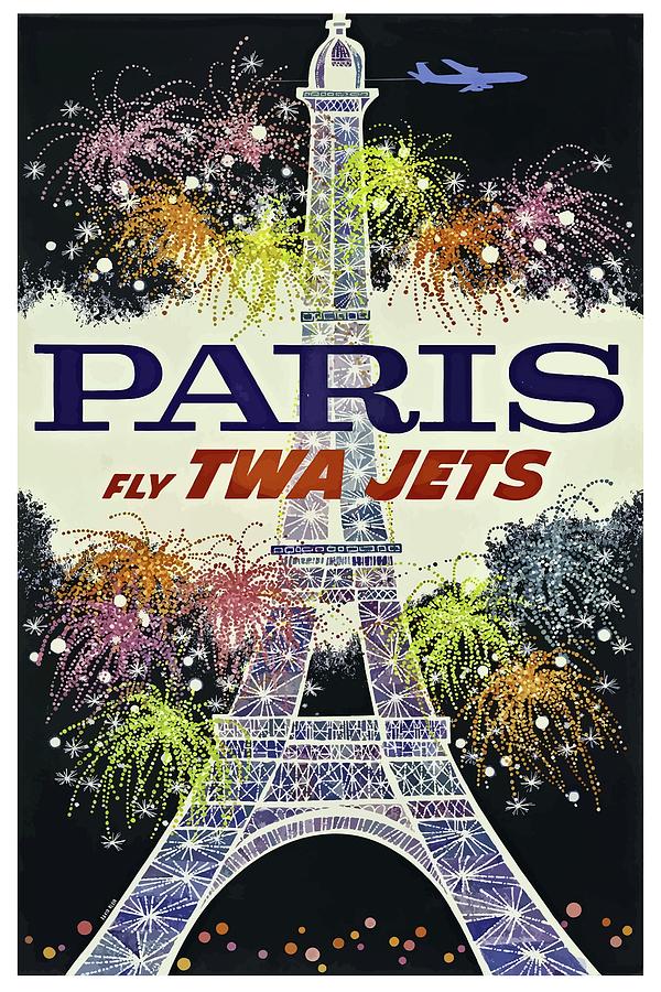 Paris France Vintage Travel Poster Mixed Media by Movie Poster Prints