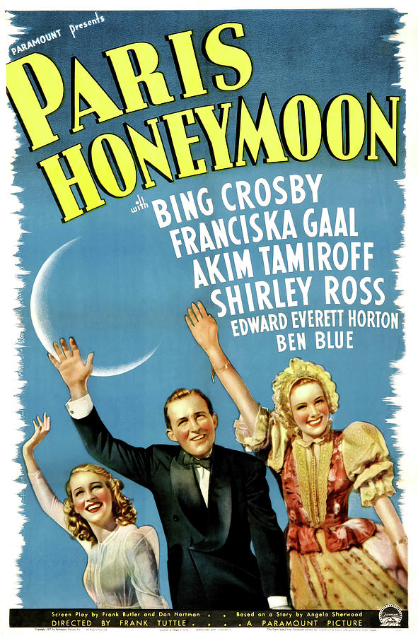 Paris Honeymoon, with Bing Crosby, 1939 Mixed Media by Movie World Posters