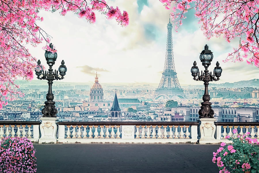 Magnolia Movie Digital Art - Paris In Spring by Manjik Pictures