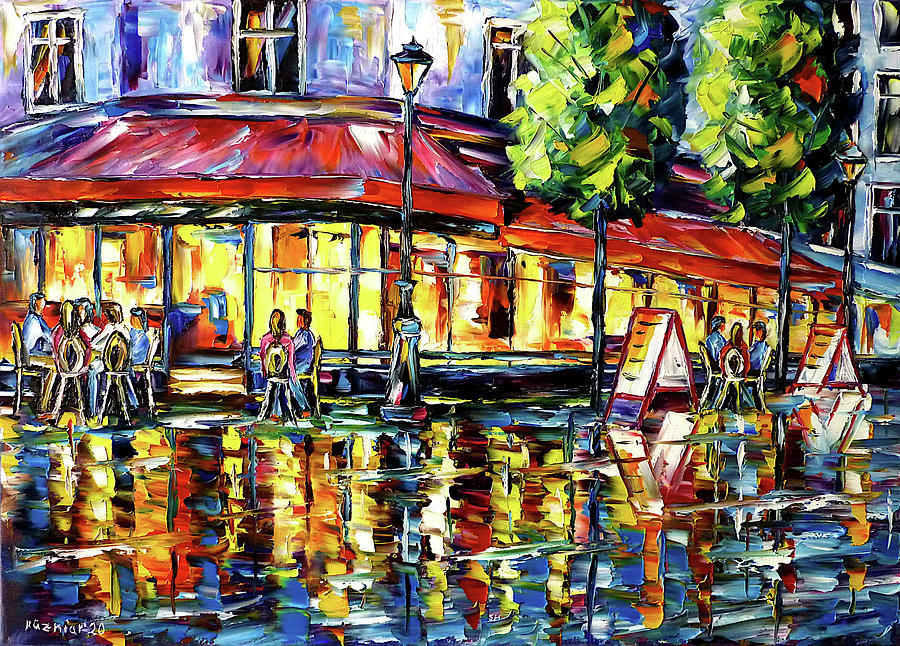 Paris In The Evening Painting by Mirek Kuzniar