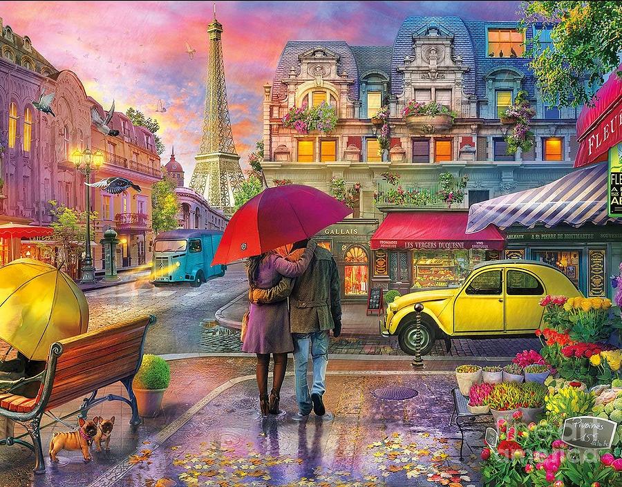 Paris In The Rain Painting by Dolores Deal