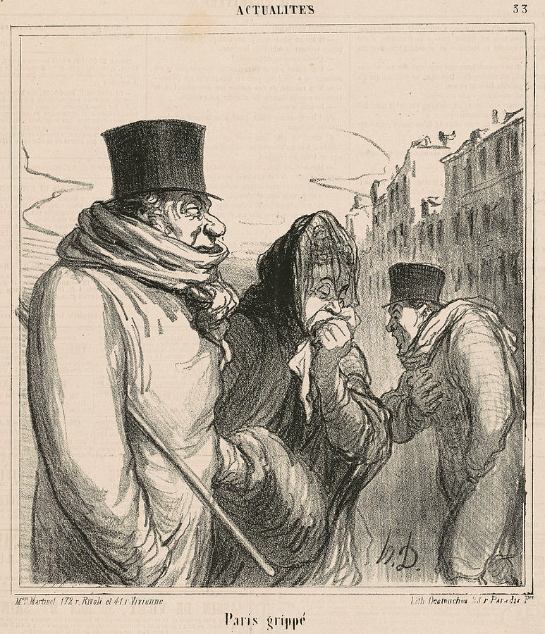 Paris influenza Drawing by Honore Daumier