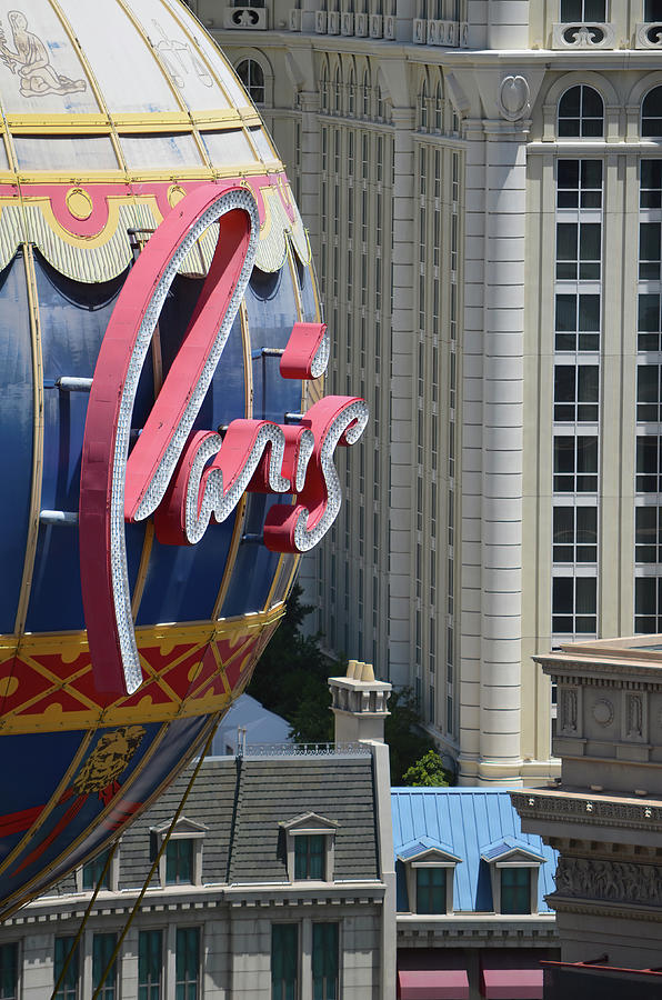 Paris Las Vegas Hotel Casino Balloon Sign and Architecture Photograph by Shawn OBrien