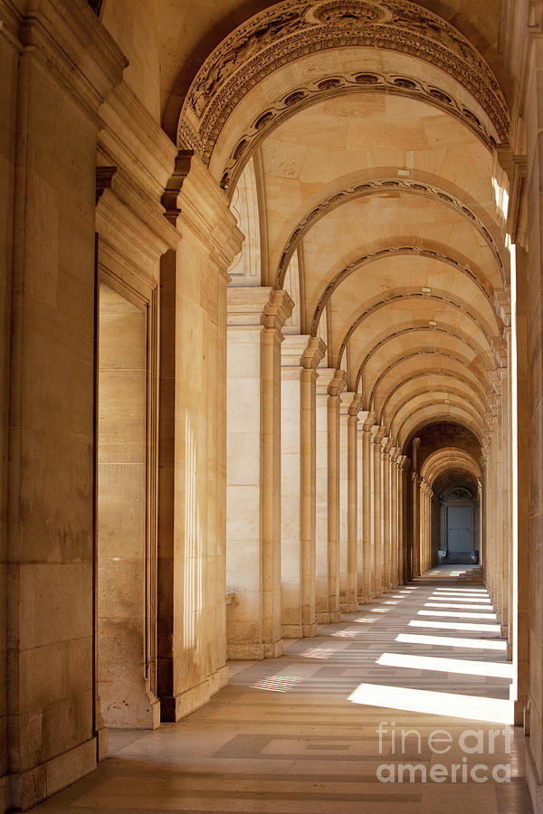 Paris - Louvre Museum Arched Walkway Photograph by Brian Jannsen