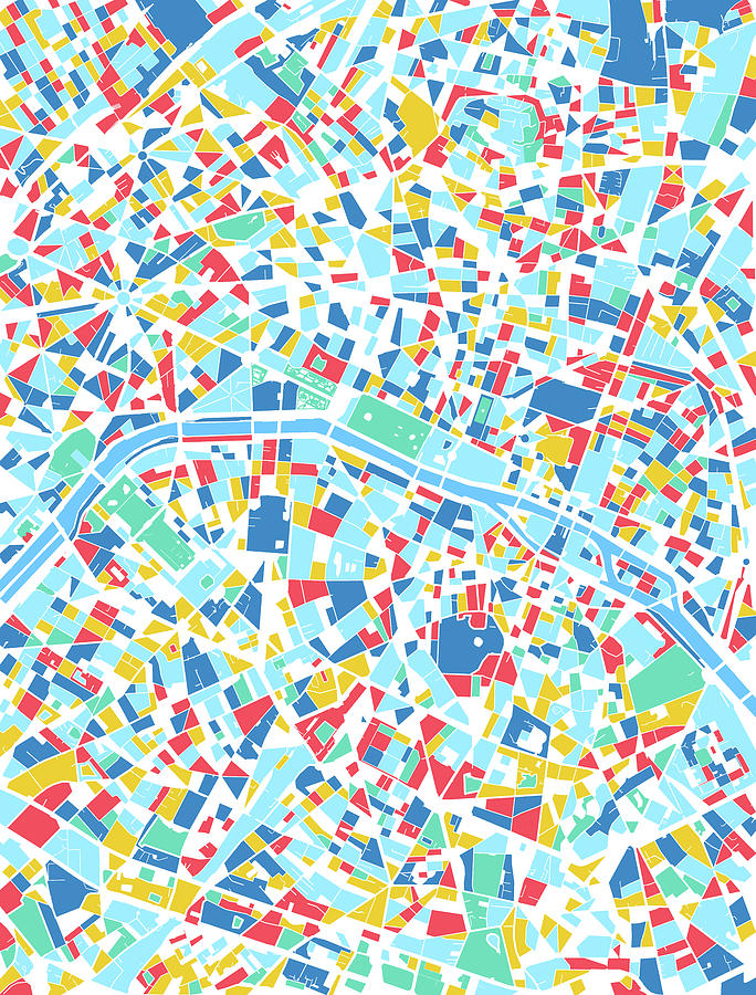 Paris Map Retro 7 Digital Art