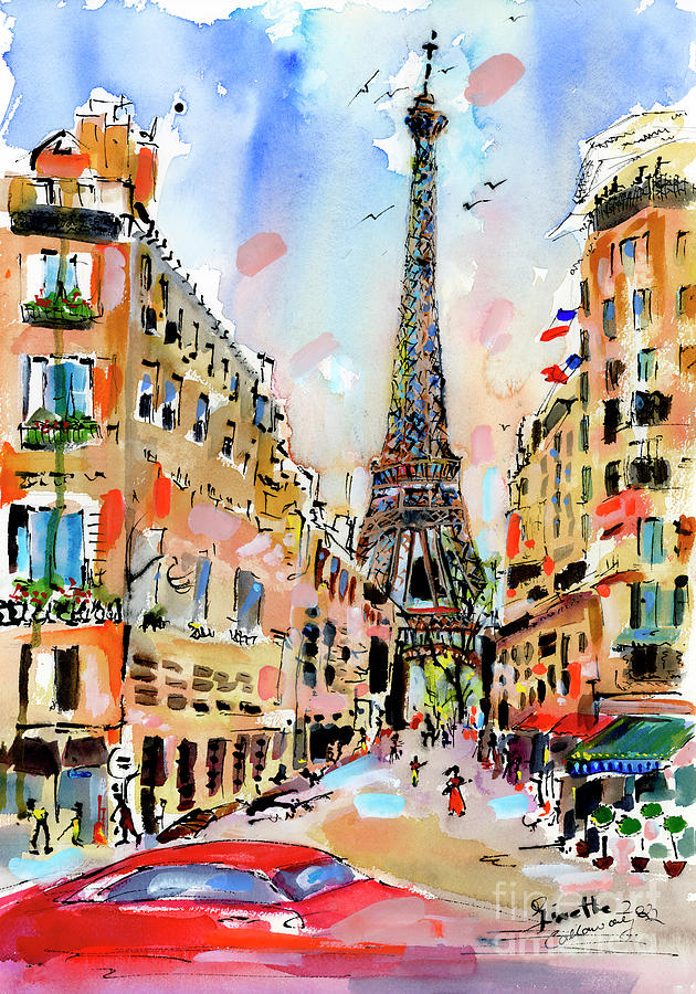 Paris Painting - Paris Memories La Vie En Rose by Ginette Callaway