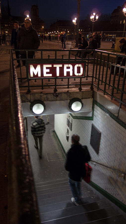 Paris Metro in Two-Tone Sepia and Black and White Photograph by Matthew Bamberg