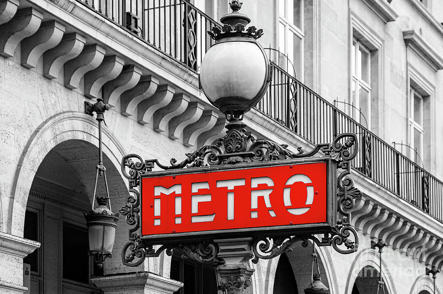 Paris Metro Sign 4 Photograph by Bob Phillips