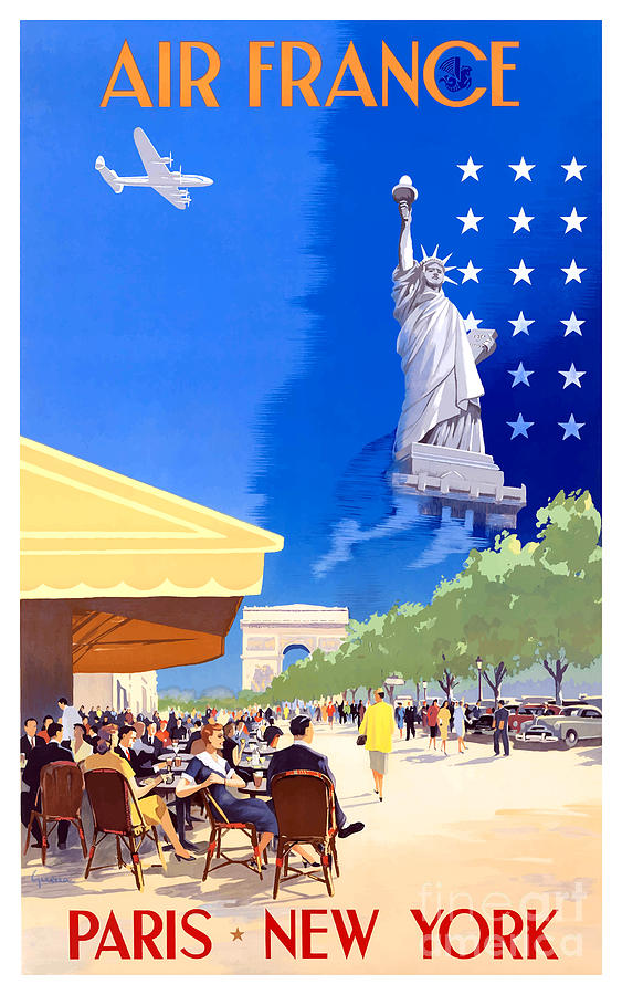 Paris New York Travel Poster Photograph by Jon Neidert