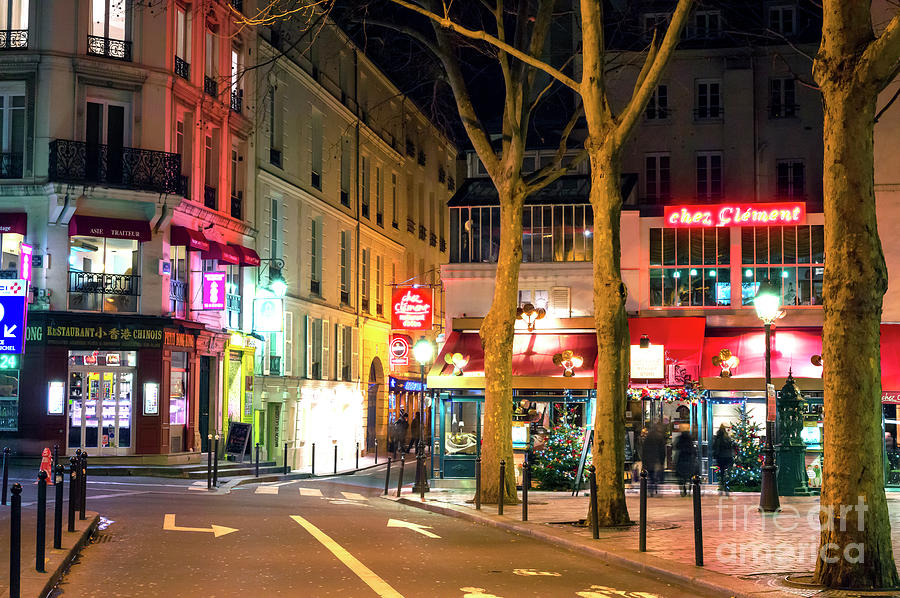 Winter Photograph - Paris Night Walk in the Latin Quarter by John Rizzuto