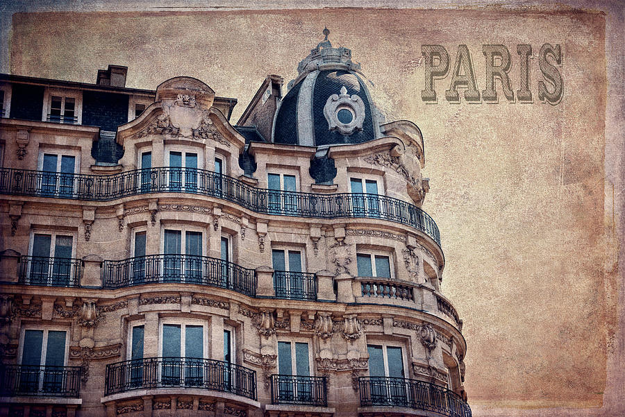 Paris Old Building Postcard Photograph by Maria Angelica Maira
