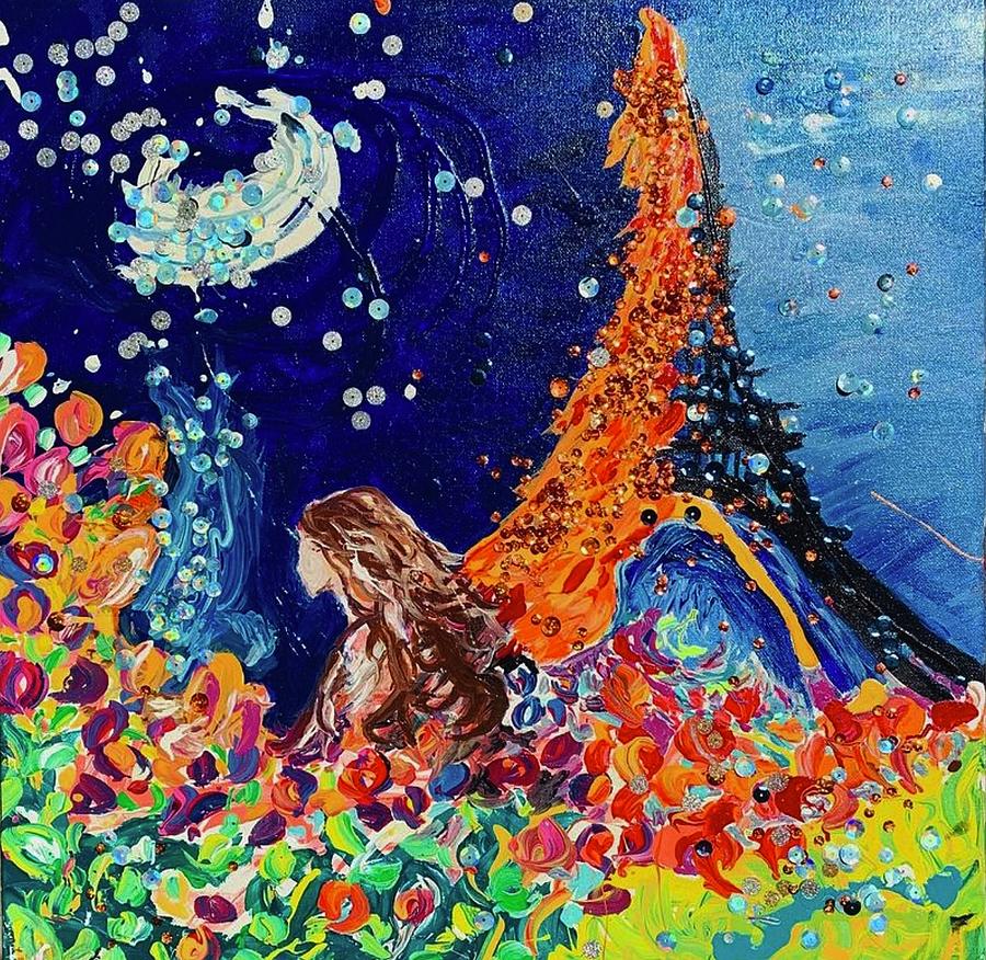 Paris on Fire Painting by Amanda Burr - Pixels