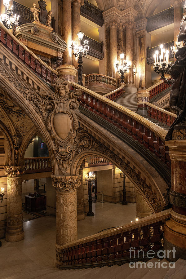 Paris Opera House Photograph - Paris Opera House Grand Stairwell to the Pythia Basin by Mike Reid