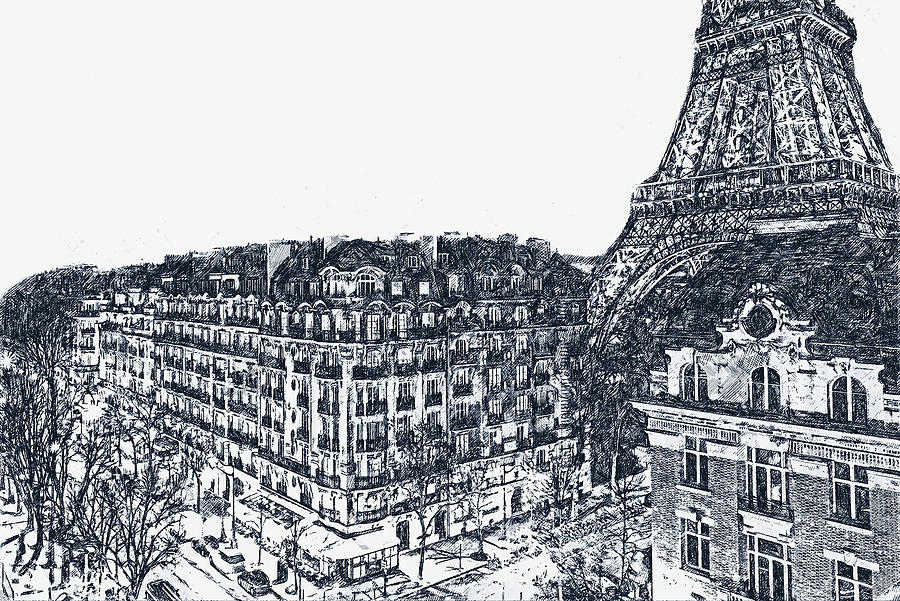 Paris Panorama - 14 Painting by AM FineArtPrints - Fine Art America