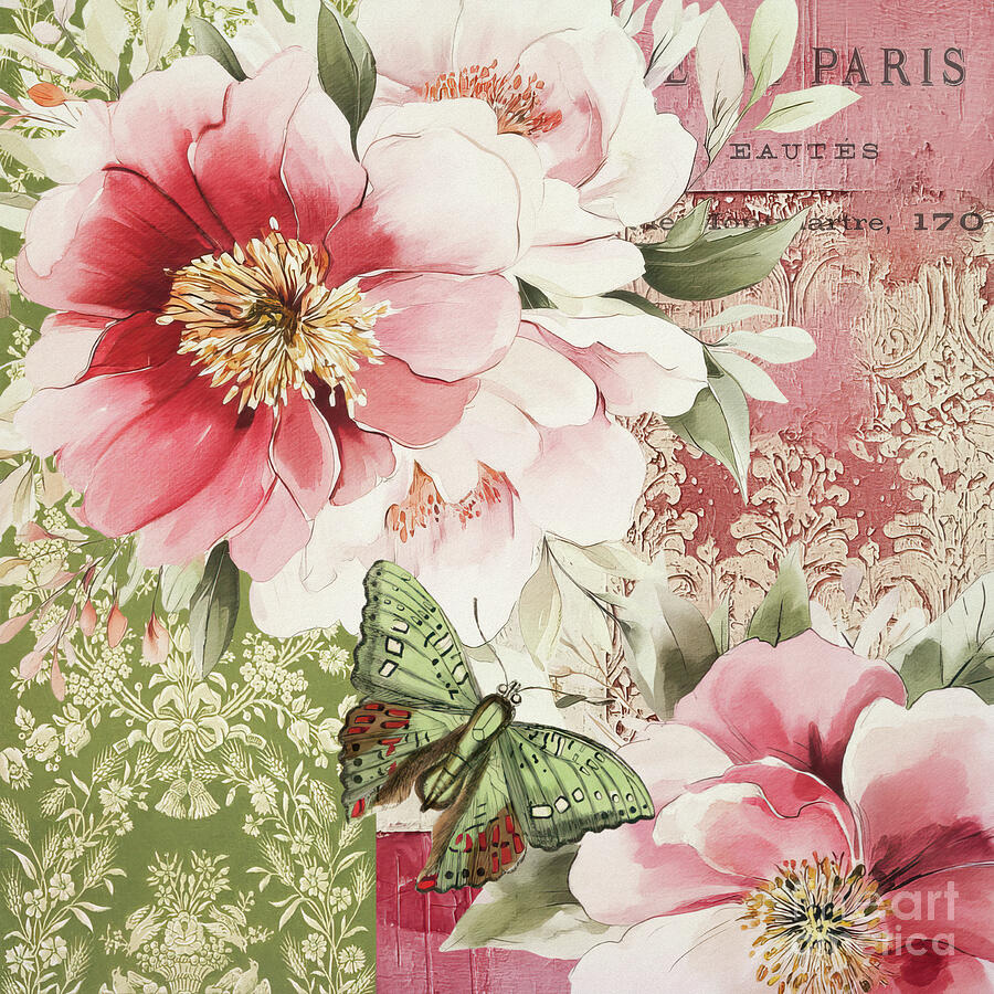 Paris Pink Petals Mixed Media by Tina LeCour Paris Pink Petals Mixed Media by Tina LeCour