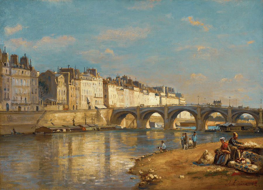 Paris, Pont de la Tournelle, 1862 Painting by AM FineArtPrints