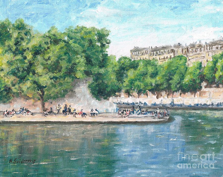 Paris, Seine River. Sunday Afternoon Painting