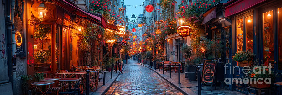 Paris side street an outbreak of flowers gorgeo by Asar Studios ...