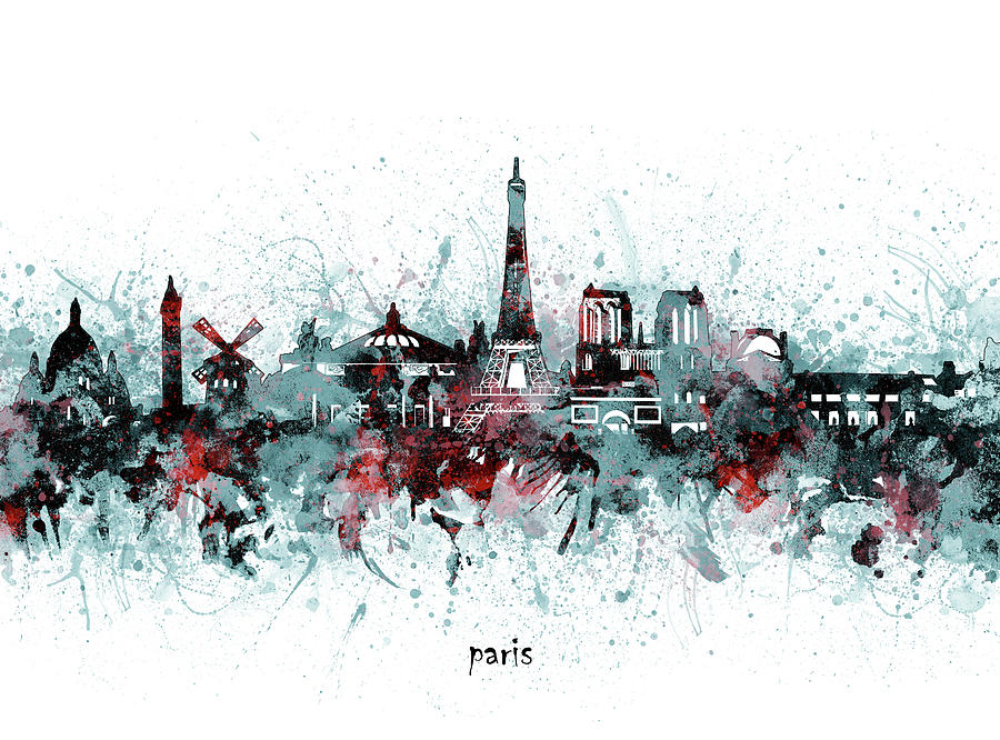 Paris Skyline Artistic V2 Digital Art
