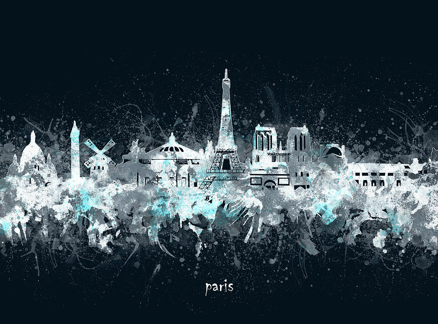 Paris Skyline Artistic V4 Digital Art by Bekim M