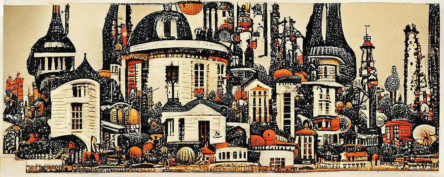 Paris  Skyline  In  The  Style  Of  Charles  Wysocki  Q  732064504369  Bb6645  64579a  B645b3  64564 Painting