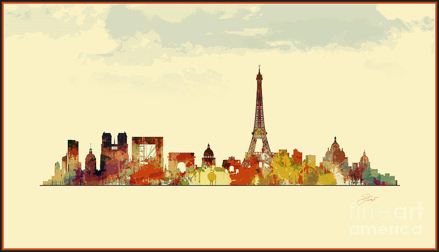 Paris Skyline Digital Art by Jerzy Czyz