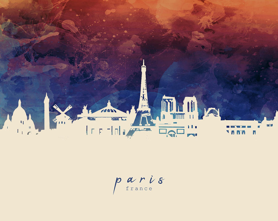 Paris Skyline Panorama 3 Digital Art