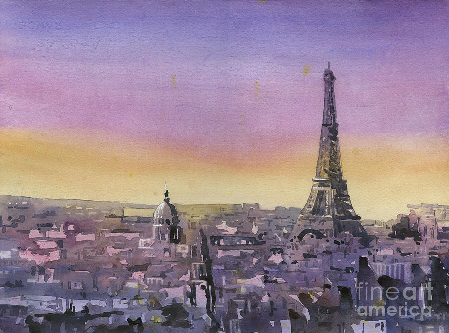 Eiffel Tower Painting - Paris Skyline by Ryan Fox