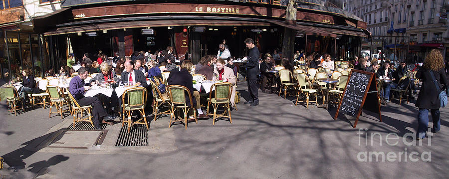 Paris Street Cafe Panorama Photograph by Thomas Marchessault