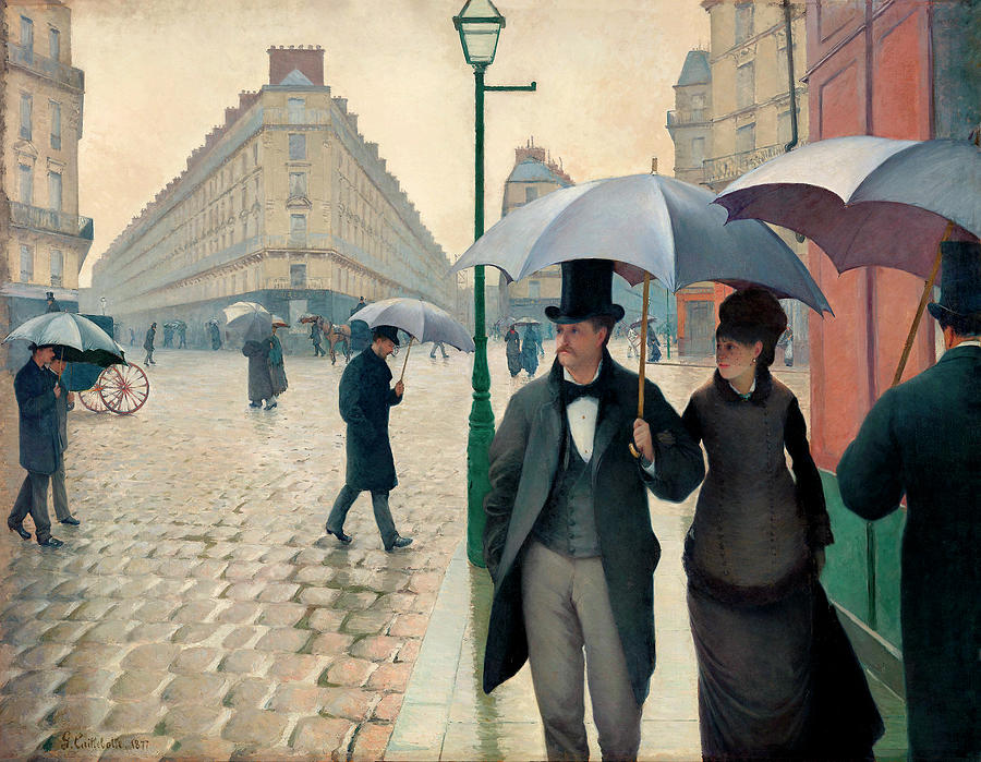 Paris Street Rainy Day Painting by Bob Pardue