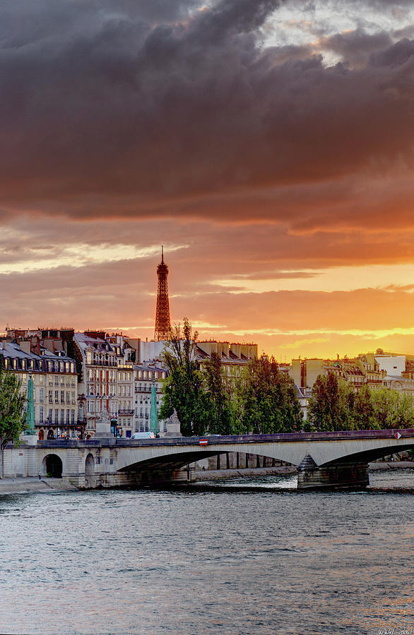 Paris Sunset 01 Vertical Photograph by Weston Westmoreland