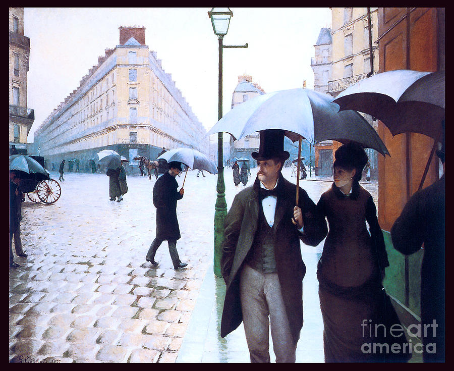 Paris the Place de l Europe on a Rainy Day Painting by Gustave Caillebotte