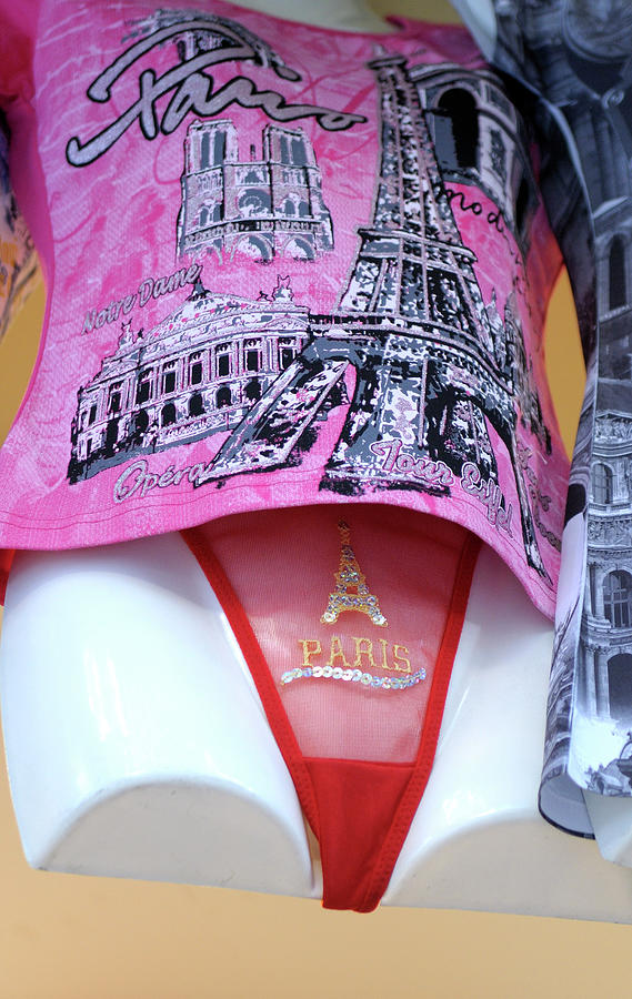 Paris thong and T-shirt with Eiffel Tower logo, Paris, France Photograph by Kevin Oke