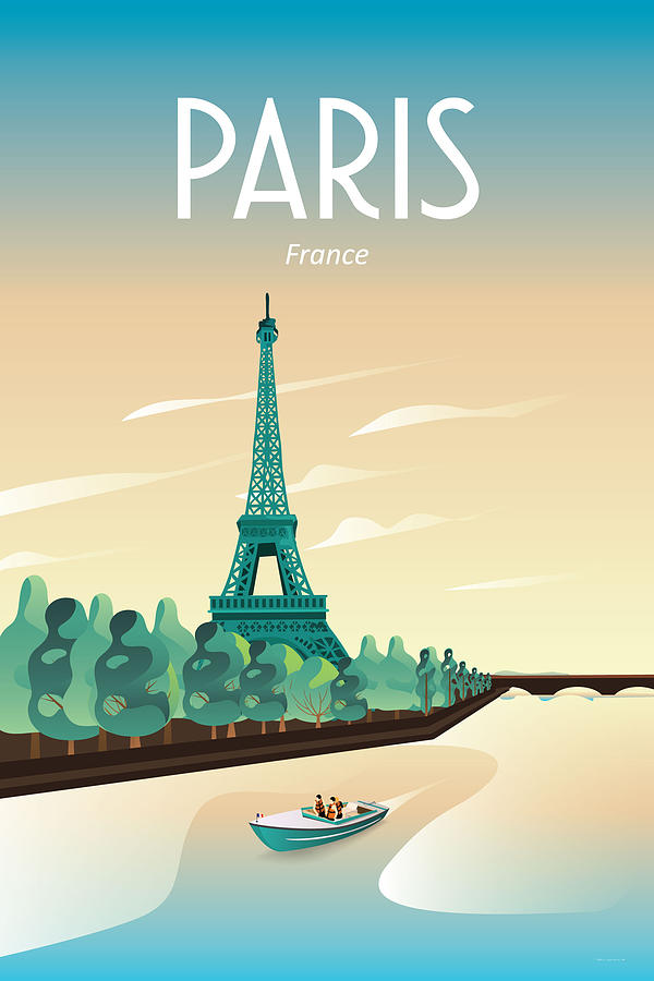 Chicle operador Estacionario Vintage Travel Poster Paris Poster eiffel tower france Digital Art by Actic  Frame Studio - Pixels