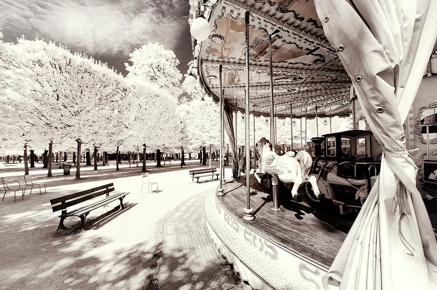 Paris Winter White Collection - Carousel Photograph by Philippe HUGONNARD