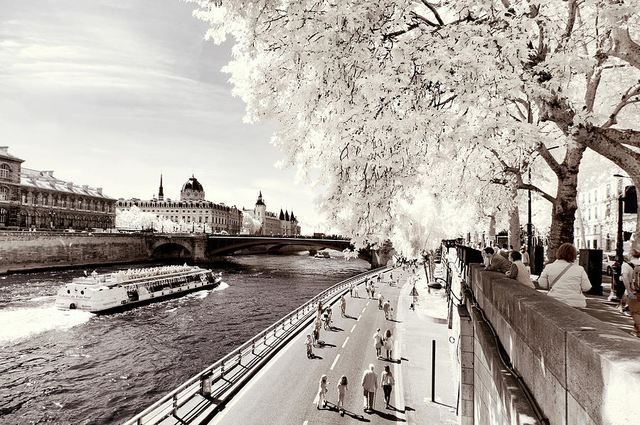 Paris Winter White Collection - On the Seine Photograph by Philippe HUGONNARD