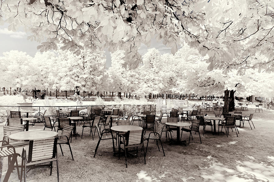 Paris Winter White Collection - Outdoor terrace Photograph by Philippe HUGONNARD