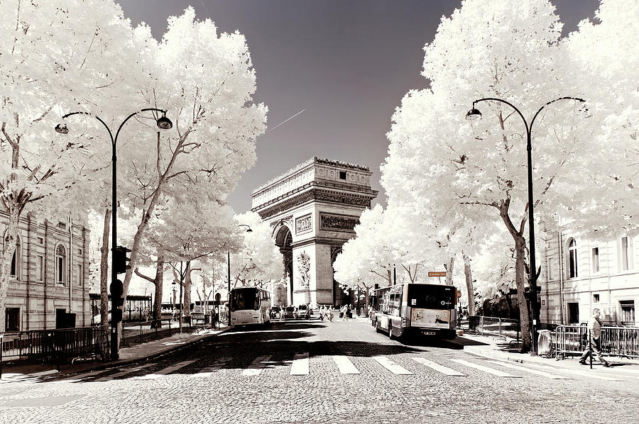 Paris Winter White Collection - Pedestrian crossing Photograph by Philippe HUGONNARD
